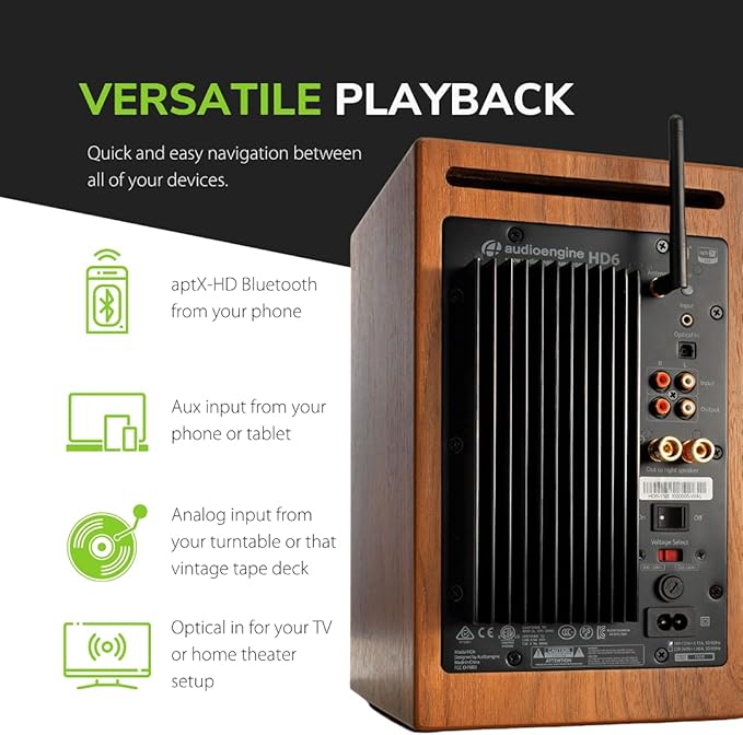 Audioengine HD6 Premium Powered Bookshelf Speakers | 150W Audiophile-Grade