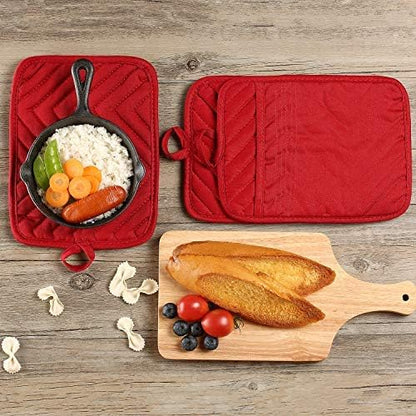 Oven Pot Holder with Pocket Cotton Heat Resistant Coaster Potholder Kitchen Hot