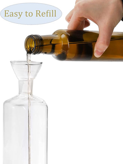 Yesland 2 Pack Olive Oil Bottle - 17 Oz Glass Oil Dispenser Vinegar Cruet - Oil
