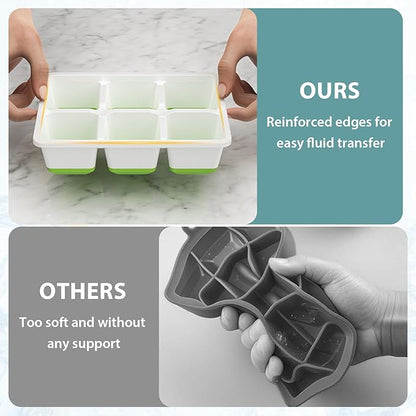Optish Large Ice Cube Molds, 2 Pack Whiskey Square Ice Molds, 1.8 Inch Big Ice