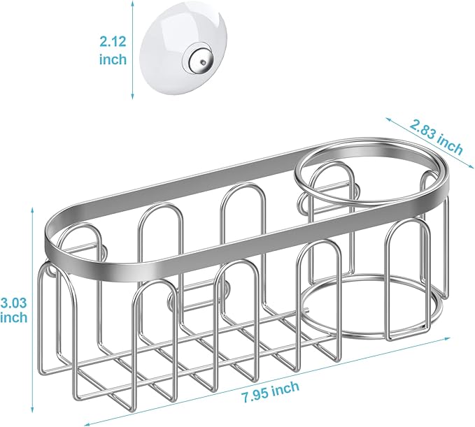 2-in-1 Sponge Holder for Kitchen Sink, Sink Caddy Kitchen Sink Organizer
