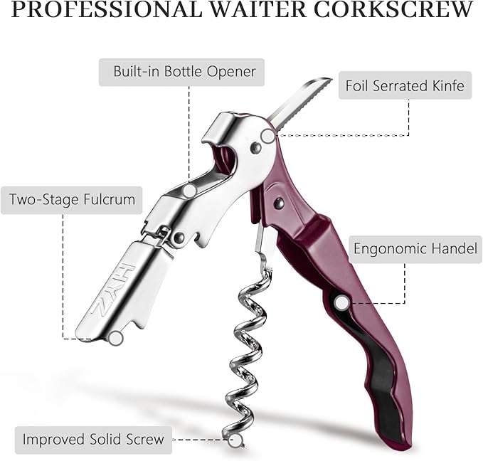 HYZ 2-Pack Wine Opener Waiter Corkscrew, Professional Wine Key