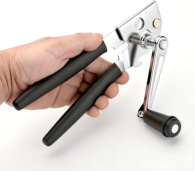 Manual Can Opener, Easy-Grip Hand Crank Can Opener
