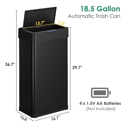 Arlopu Automatic Trash Can, Sensor Motion Stainless Steel Garbage Bin,