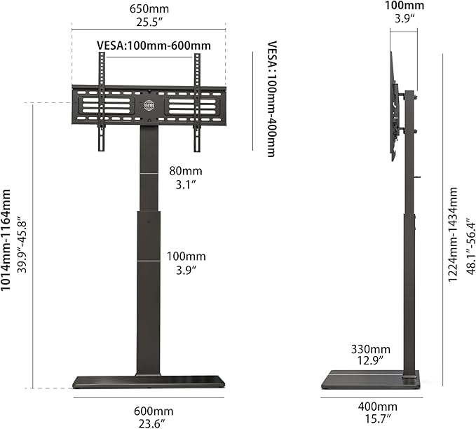 FITUEYES Swivel Floor TV Stand