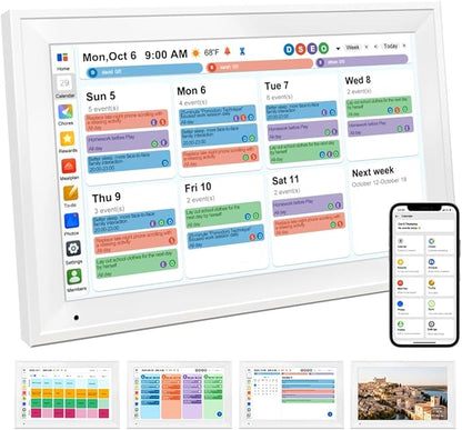 Smart Digital Calendar Family Planner Chore Chart HD Touchscreen Meal Planner &