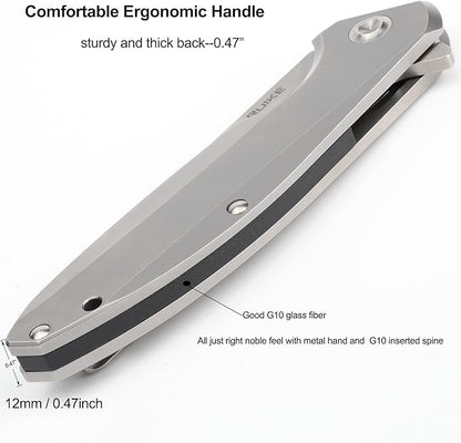 Ruike Pocket Camping Folding Knife,14c28n,Frame Lock,Ball Bearing,Flipper Fast Opening,Harnd 3.66" Big Large Blade Stainless Steel,Tactical Hunting Survival Gravity Microtech,Edc Belt Clip,Tac Heavier Rescue Self Cool Outdoor Gear,Tool for Men Father