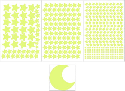 Glow in The Dark Stars Decals Decor for Ceiling, Starry Sky Shining Decoration Perfect for Kids Bedroom Bedding Room Gifts