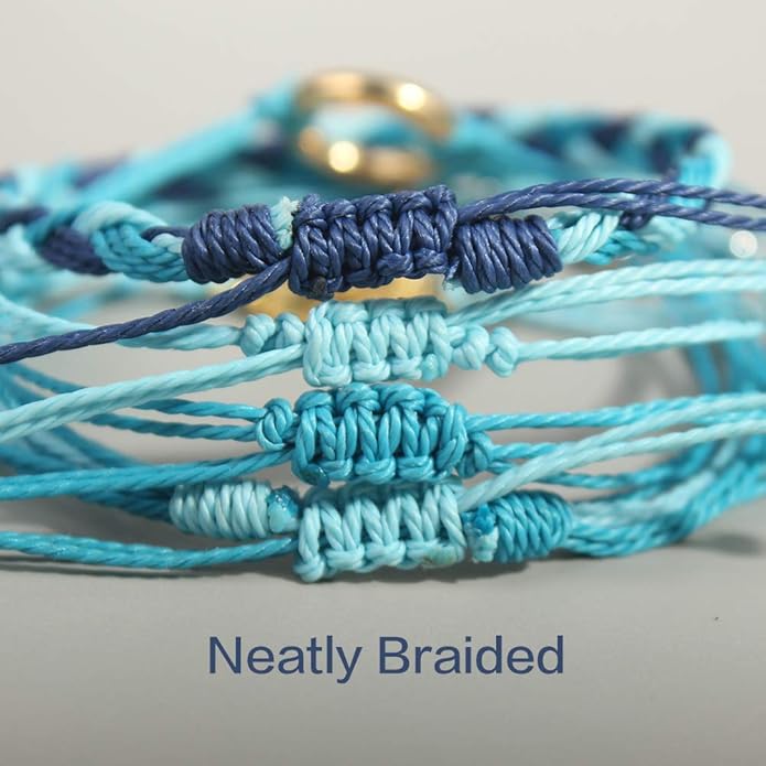 FANCY SHINY Sunflower String Bracelet Boho Braided Rope Wrap Bracelets Cute Summer Beach Surfer Jewelry for Women Christmas Gifts