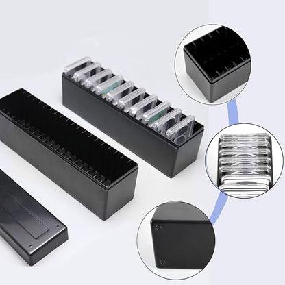 MUDOR 2 Pack Coin Slab Storage Box, Black Plastic Coin Holder Case Compatible with 20 Slab PCCB PCGS, Olny Box
