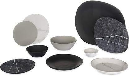 Carlisle FoodService Products Ridge Reusable Plate Rimless Plate for Home and Restaurant, Melamine, 9 Inches, Cement