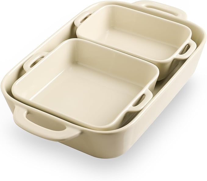 Sweejar Ceramic Bakeware Set, Rectangular Baking Dish