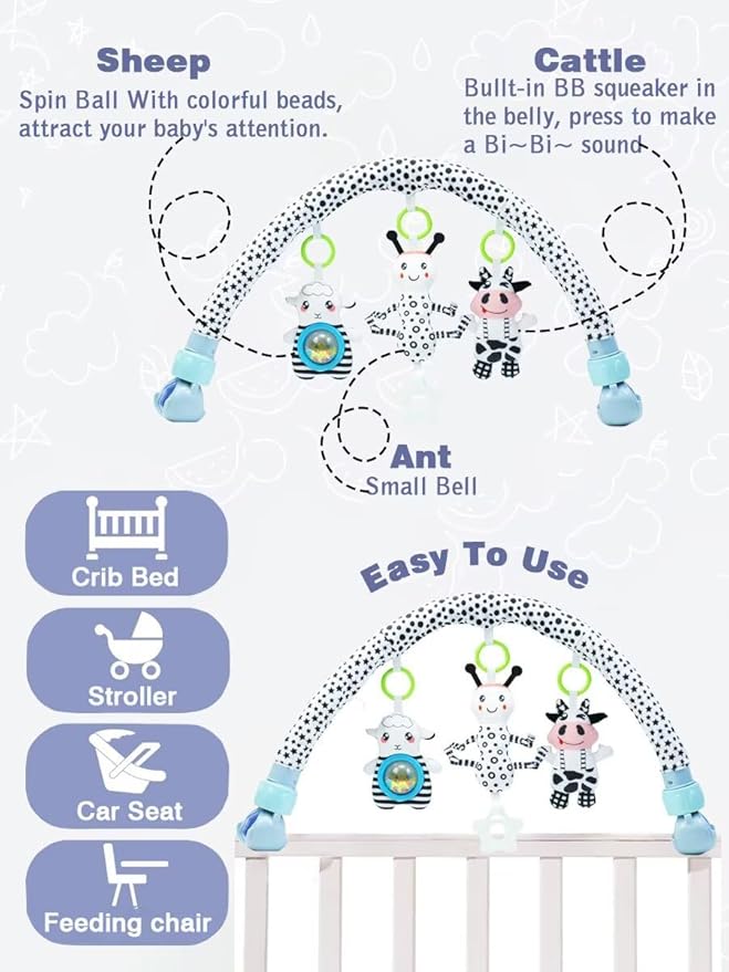 Pau1Hami1ton Baby Stroller Arch Toys, Car Seat Toys,Baby Gifts.S-19(Ant)
