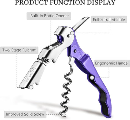 HYZ 2-Pack Wine Opener Waiter Corkscrew, Professional Wine Key