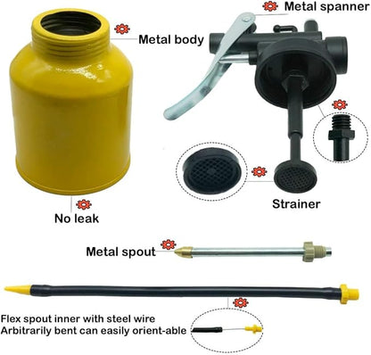 Hand Pump Oiler Can Professional Level 8 oz. Capacity Pump Oiler