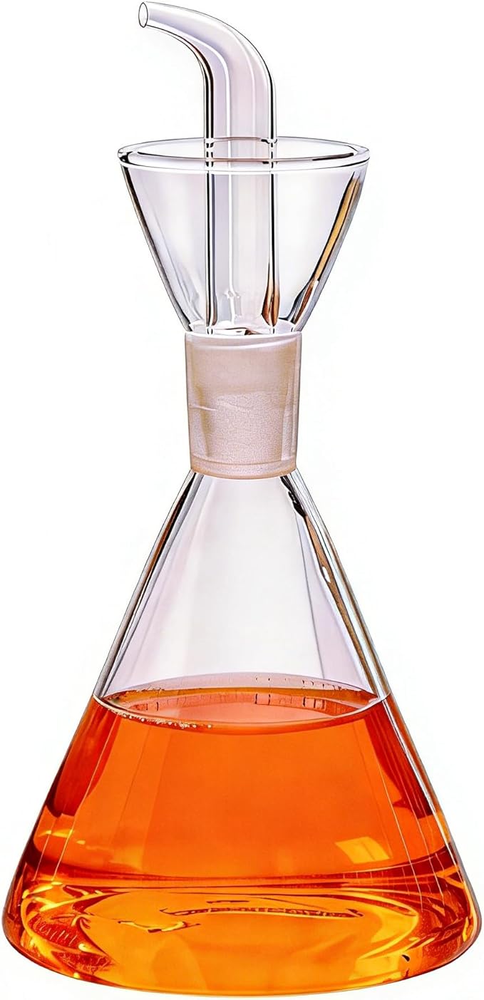 ELETON Conical Borosilicate Glass Olive Oil Dispenser – Non Drip Oil Bottle