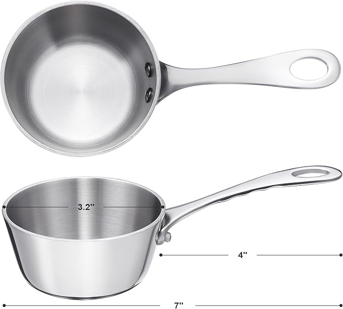 Mini Sauce Pan, Tri-Ply Stainless Steel Pot