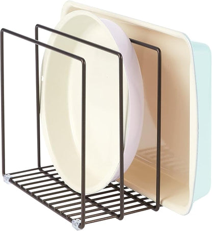 mDesign Steel Storage Tray Organizer Rack