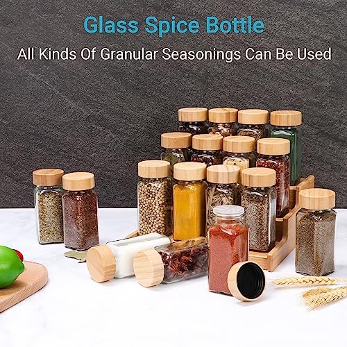 4 oz Glass Spice Jars with Bamboo Lids,16 Pack Spice Bottles