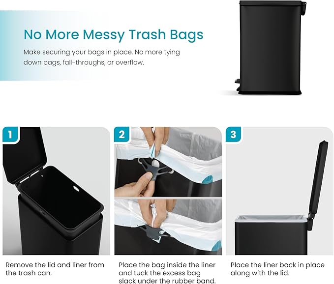 Home Zone Living 4 Gallon Slim Kitchen Trash Can