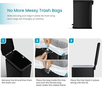 Home Zone Living 4 Gallon Slim Kitchen Trash Can