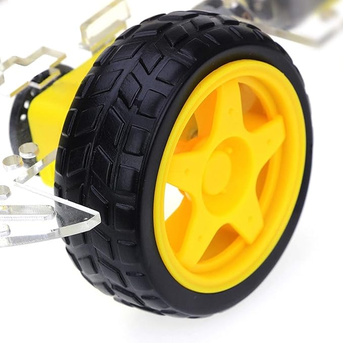 The perseids DIY Robot Smart Car Chassis Kit Educational Toy with Speed Encoder, 4 Wheels and Battery Box for Adult Age 16+ (4 Wheels)