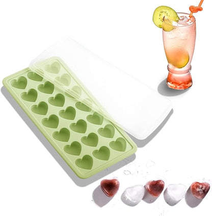Heart Shape Ice Cube Tray, 21 Holes Silicone Ice Cube Mold