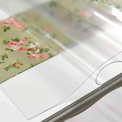 NECAUX Custom 44 x 56 Inch Frosted Table Cover Protector, 1.5mm Thick Plastic Waterproof Heavy Duty Desk Pad Mat Non-Slip Tablecloth Protector for Coffee Table, Sofa Table, Media Stand, Countertop
