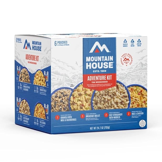 Mountain House Adventure Weekender Kit | Freeze Dried Camping & Backpacking Food | 12 Servings