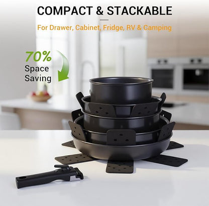Ammeloo 18-Piece Ceramic Pots and Pans Set Non Stick, Non Toxic Cookware Set