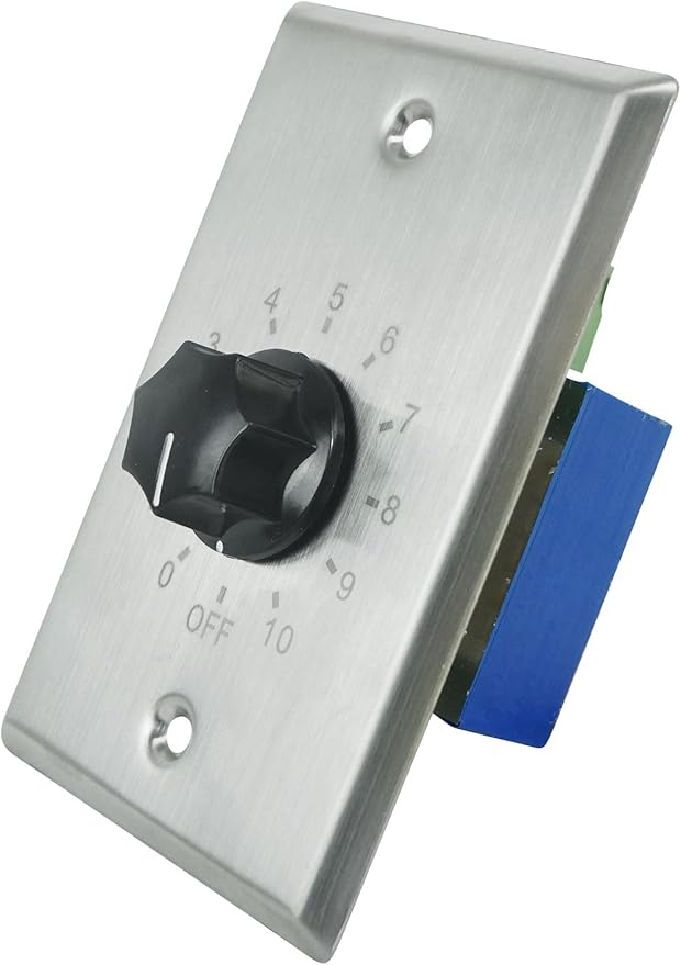 Rockville VOL70200 SS 200W 70V Wall Volume Control Zone Controller, Stainless