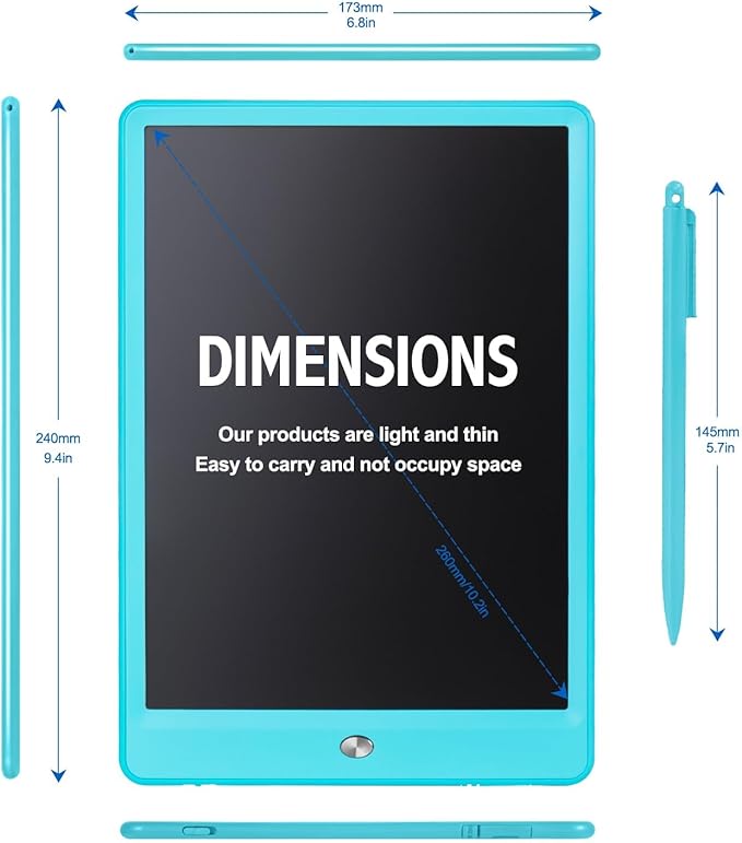 EooCoo Toddler Boy Toys, Kids Gifts, 10 Inch LCD Writing Tablet, Drawing Pad, No Mess Coloring Books for Kids, Travel Games, Gifts for Boys 4-6, Educational Toys for 3 4 5 6 7 Years Old Boys and Girls