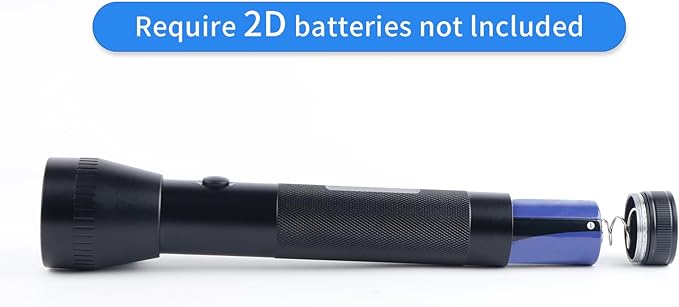 Heavy Duty 2-Cell D Battery LED Big Flashlights, High Lumens, Single Mode, Aluminum, Rugged Metal Flashlight for Outdoors and Emergency Power Outages (3 Pack)