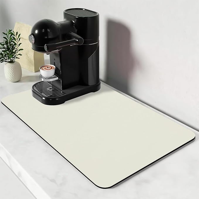 Bloss Coffee Mat / Drying Mat Off White, Absorbent / Hides Stains / Rubber