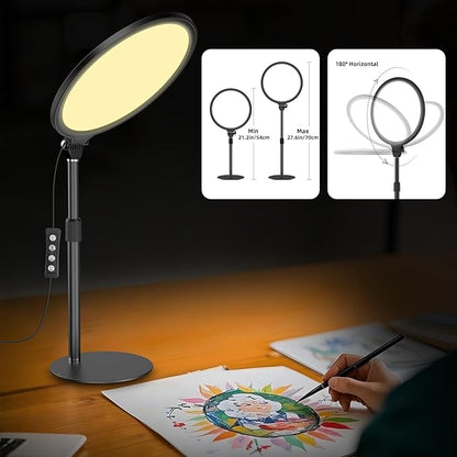 Anautin 10.5in LED Desk Ring Light, Video Conference Lighting