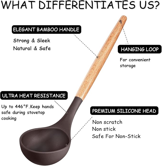 MIBOTE Silicone Cooking Kitchen Utensils Set