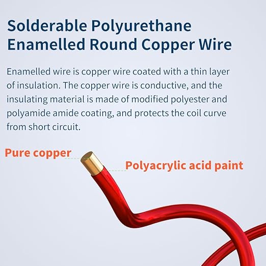 BNTECHGO 36 AWG Magnet Wire - Enameled Copper Wire - Enameled Magnet Winding Wire - 2 oz - 0.0049" Diameter 1 Spool Coil Red Temperature Rating 155℃ Widely Used for Transformers Inductors