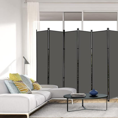 MAYOLIAH 6 Panel Folding Privacy Screen 9ft Wide, 6ft Tall Partition Room