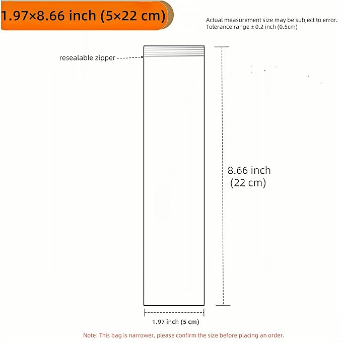 PABCK 100 Pieces Black Reclosable Zip Bags 5.1mil Thickness Poly Plastic Packaging Resealable Zipper Lock Closure Bag for Storage (1.97x8.7 inch)