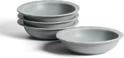 Stone Lain Oasis 4-Piece Pasta Bowl Set Stoneware, Grey Blue