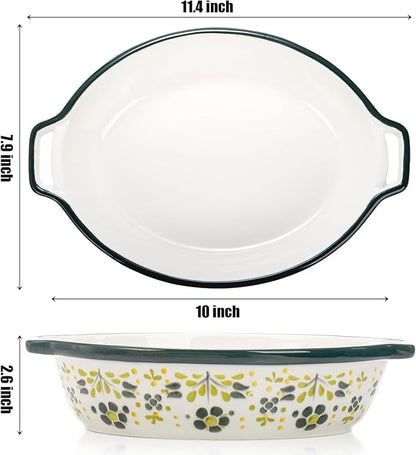 Peohud 3 Pack Ceramic Baking Dishes, 50 Oz Large Casserole Dish