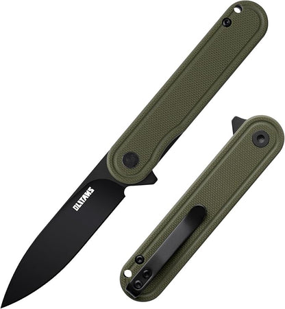 G040 Pocket Knife, 2.75'' D2 Steel Blade G10 handle, Small EDC Knife with Pocket Clip for Men Women, 2.1oz