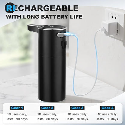 Automatic Soap Dispenser Liquid Touchless: 13.52oz/400ml Wall USB Rechargeable