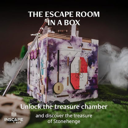 INSCAPE Cluebox Stonehenge´s Legacy - Puzzle Box - Interactive Wooden Escape Room in A Box for Adults with Hidden Compartments - Gift Idea for Puzzle and Mystery Fans - Brain Teaser