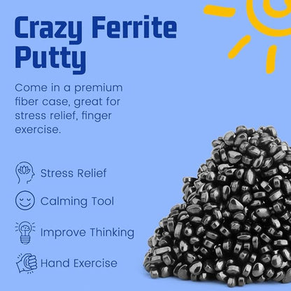 Cool Fidget Magnet Ferrite Putty, Slime Putty Party Favors, Hematite Magnetic Stones Eggs with 1.26 inch Magnet Balls, Anti Anxiety Desk Toy, Stress Relief EDC Toy Atuism Slime Putty& Science Kit Gift