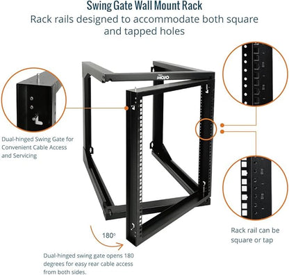 Tecmojo 12U Wall Mount Server Rack, Open Frame Network Rack