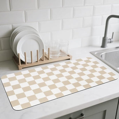CooRug Checkered Dish Drying Mat