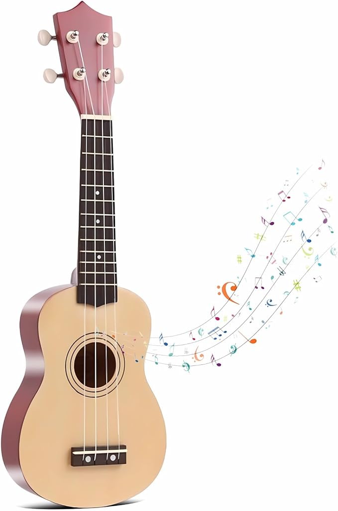 21 Inch Wooden Kids Toddler Child Children Acoustic Guitar Musical Instruments Ideal for 3-9 Year Old Boys Girls Gifts (Burlywood)
