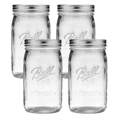 Ball Glass Mason Jars with Lids and Bands, Used