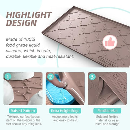 SIKADEER 31" x 19" Under Sink Mat Waterproof, Silicone Mat Kitchen Drawer Shelf